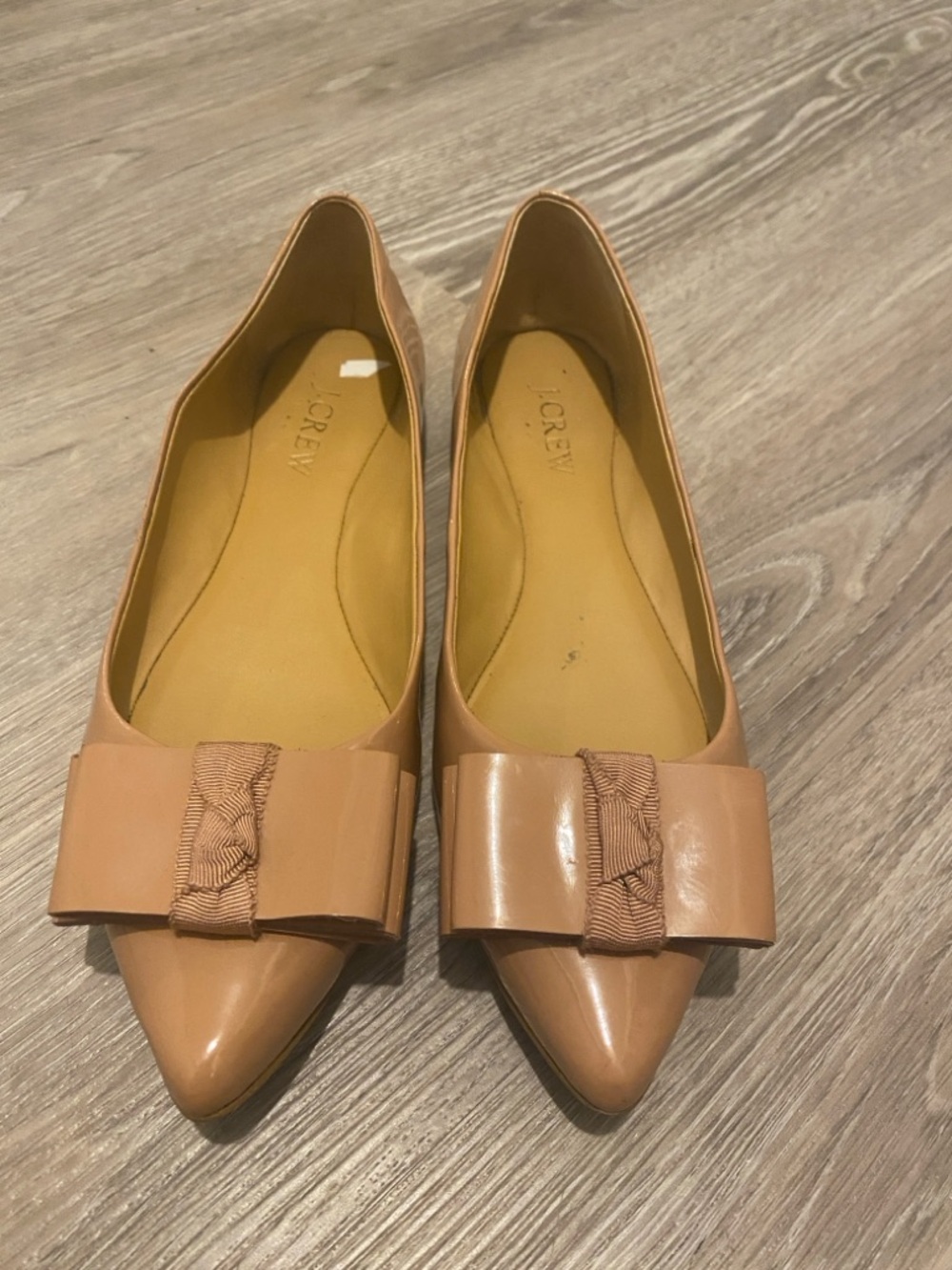 J. Crew Women's Nude/Tan Pointed Bow Ballet Flats